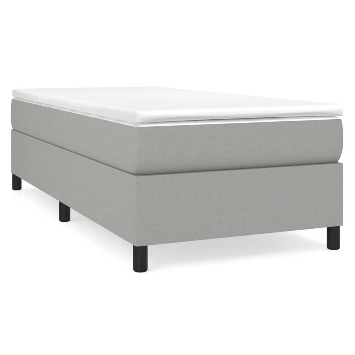 Estructura de cama sin colchón tela gris claro 90x200 cm