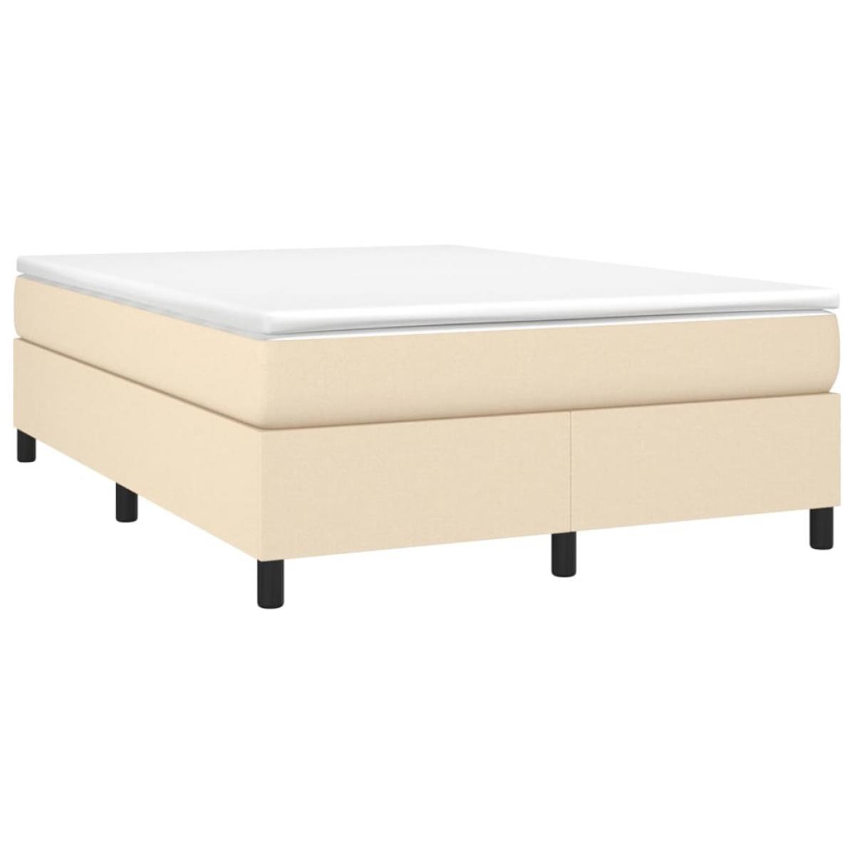 Cama sin colchón tela color crema 140x200 cm