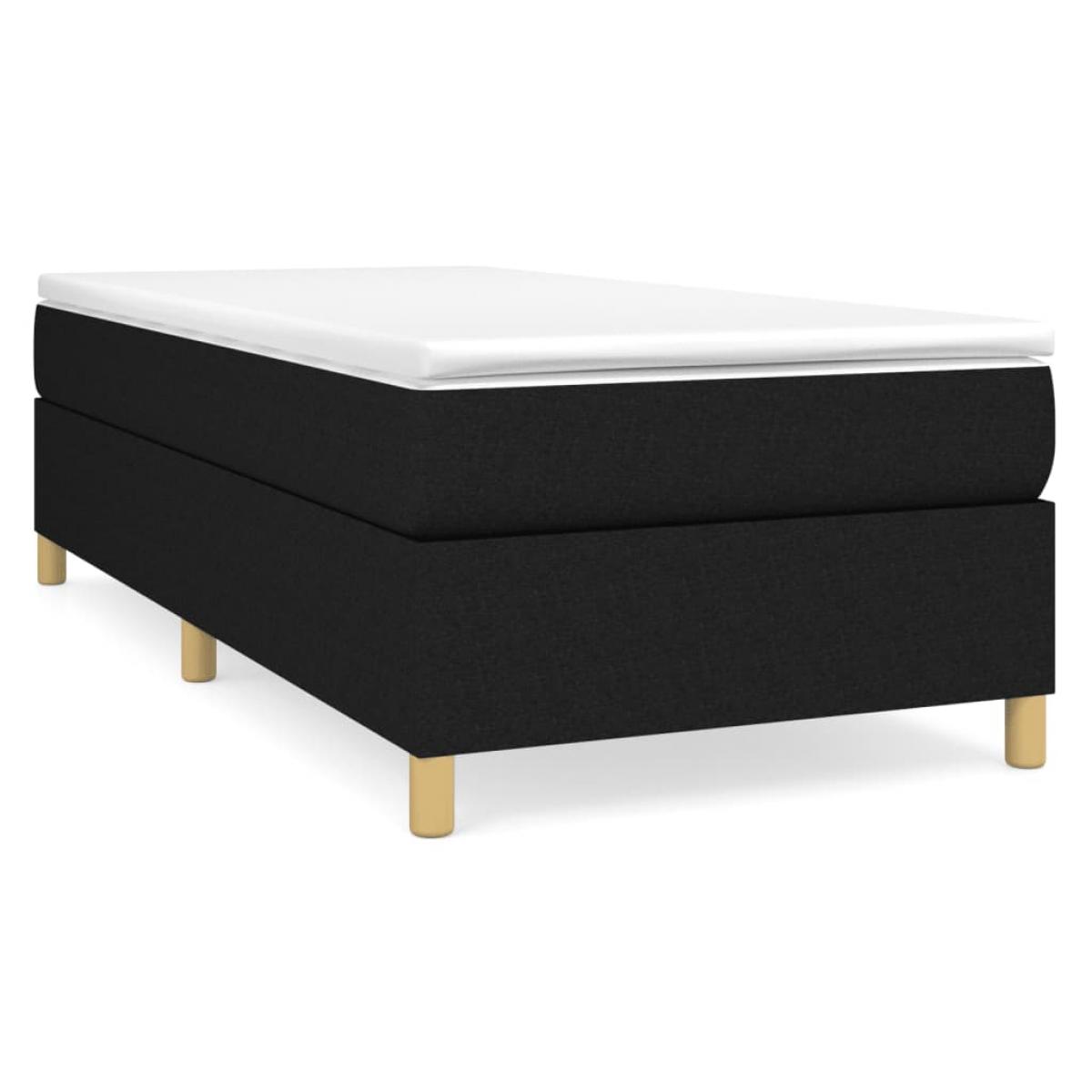 Estructura de cama sin colchón tela negro 80x200 cm