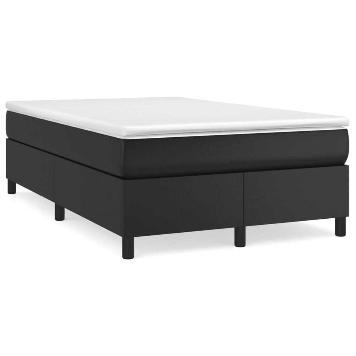 Estructura de cama sin colchón cuero sintético negro 120x200 cm