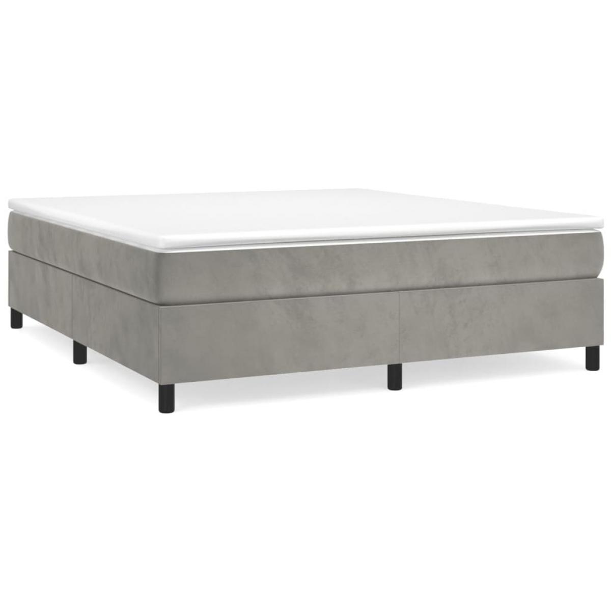 Estructura de cama sin colchón terciopelo gris claro 160x200 cm