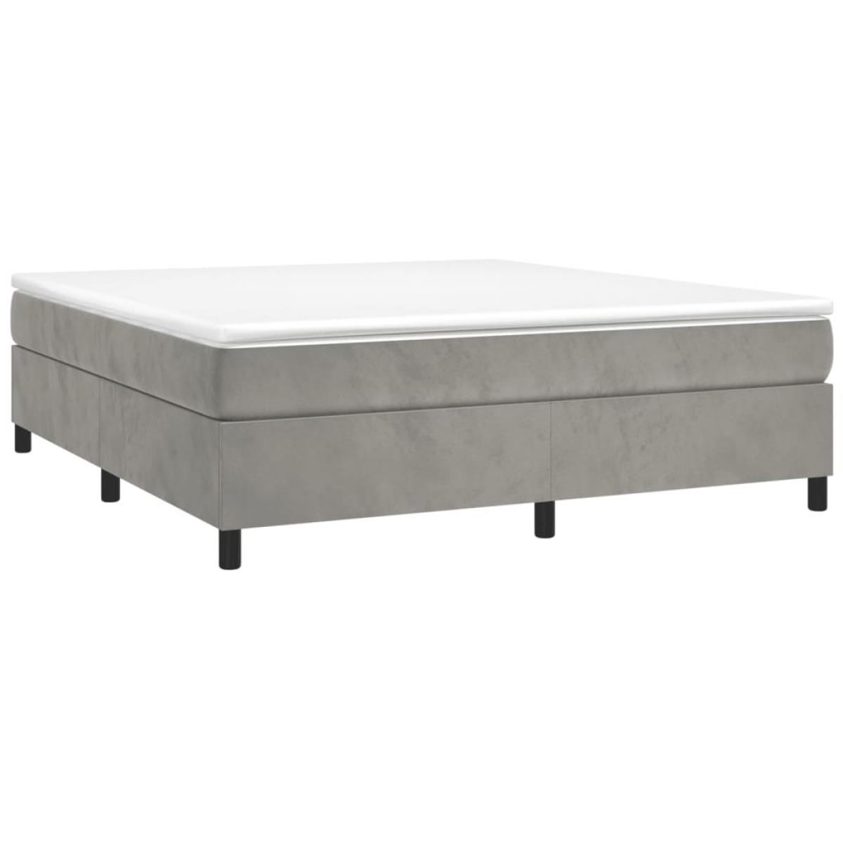 Estructura de cama sin colchón terciopelo gris claro 160x200 cm