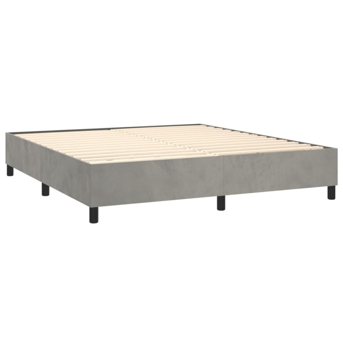 Estructura de cama sin colchón terciopelo gris claro 160x200 cm