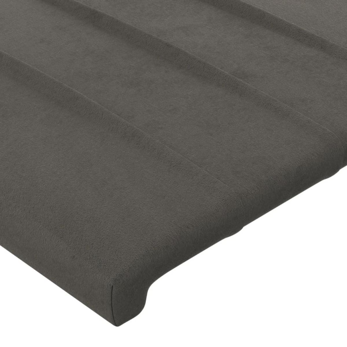 Cabecero con LED de terciopelo gris oscuro 180x5x78/88 cm