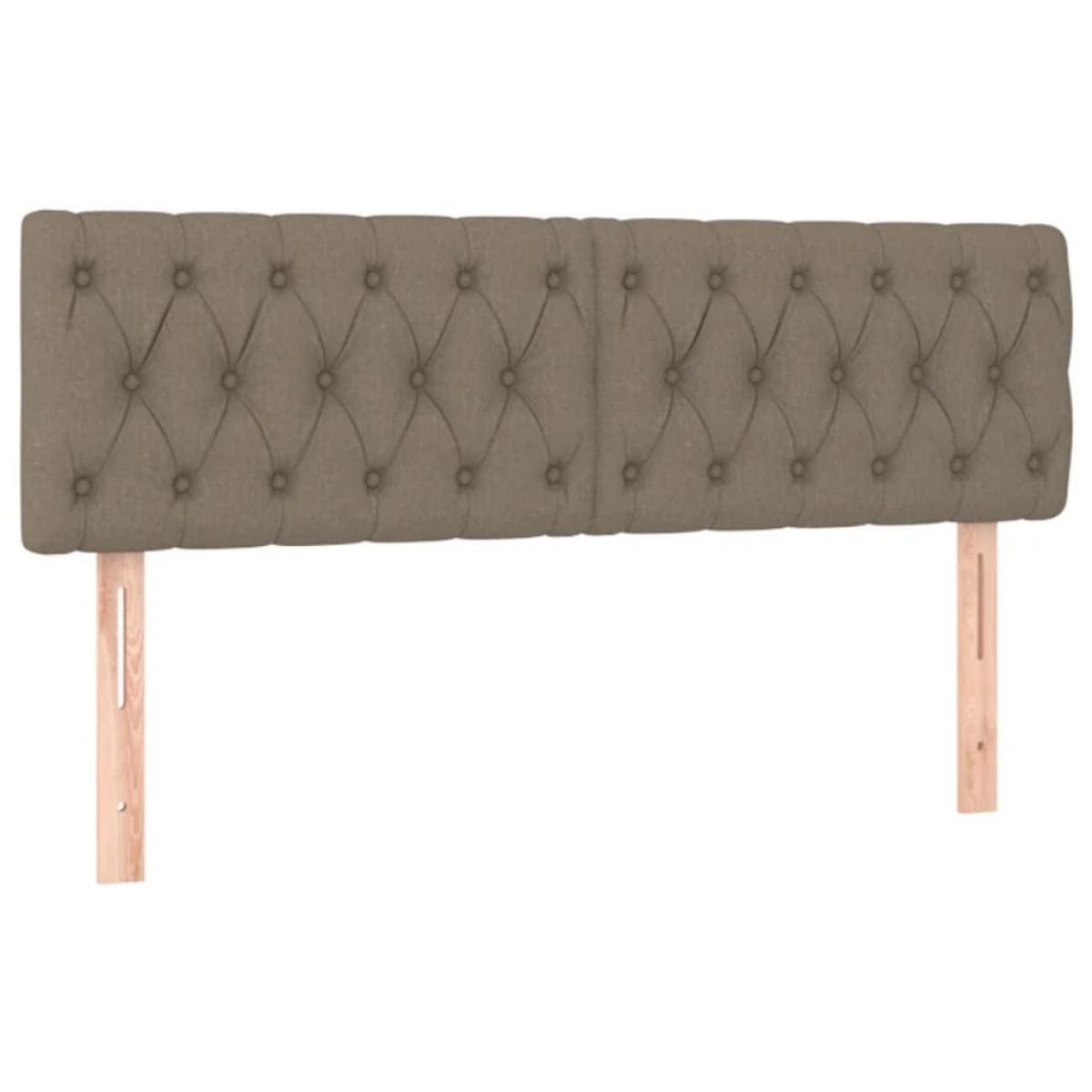 Cabecero con LED de tela gris taupe 160x7x78/88 cm