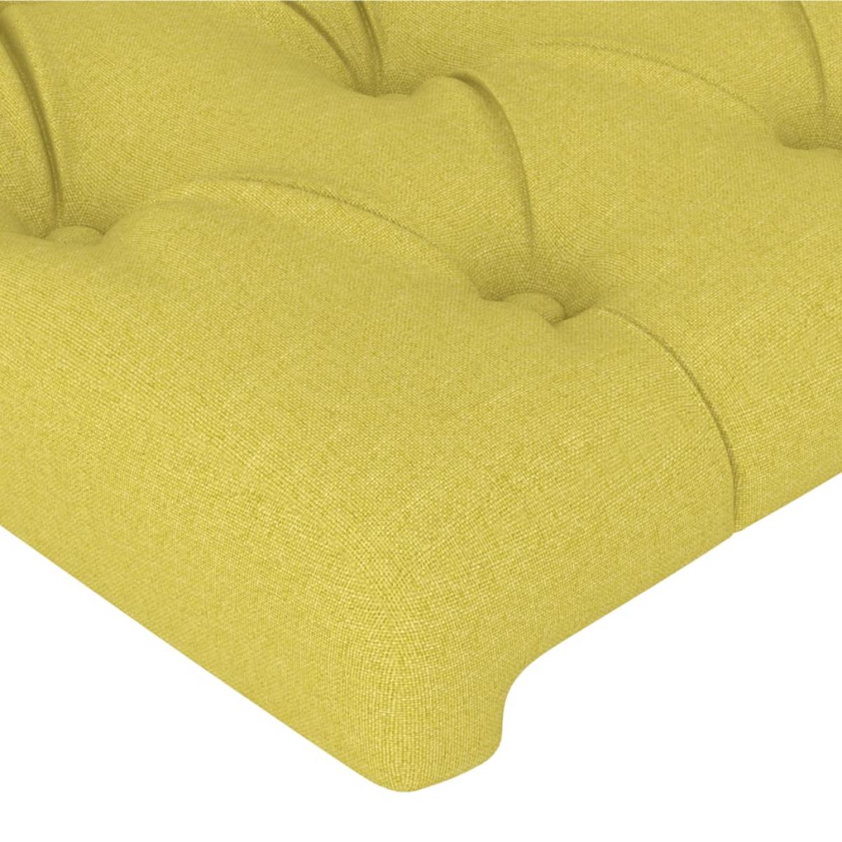 Cabecero con LED de tela verde 147x16x78/88 cm