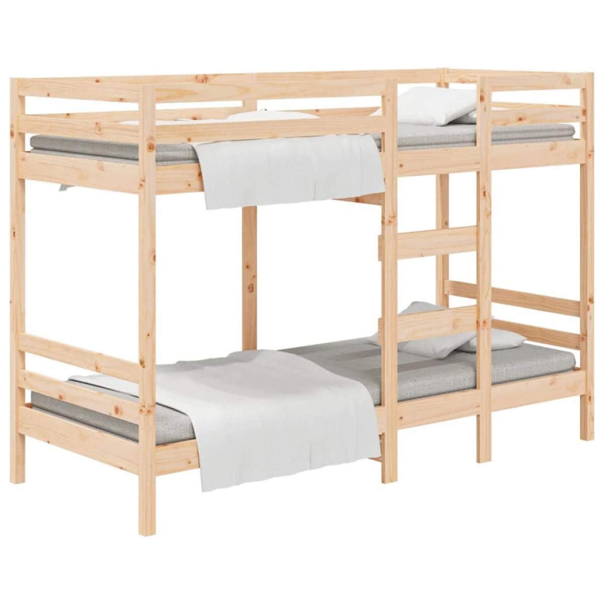 Cama litera sin colchón madera maciza de pino 90x190 cm