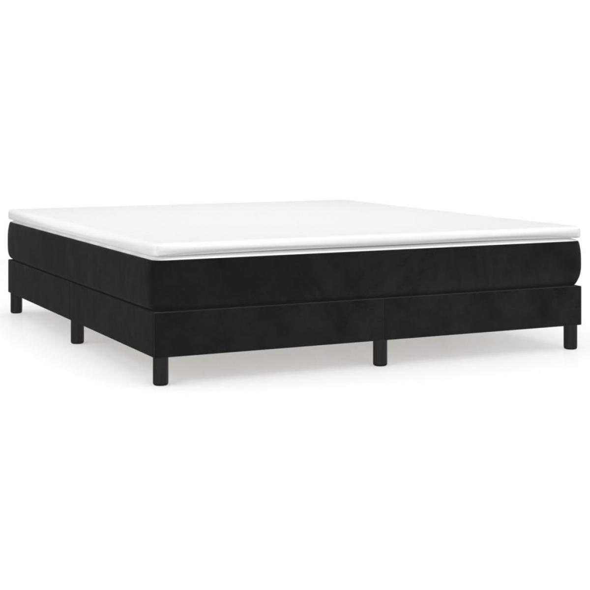Cama box spring con colchón terciopelo negro 180x200 cm