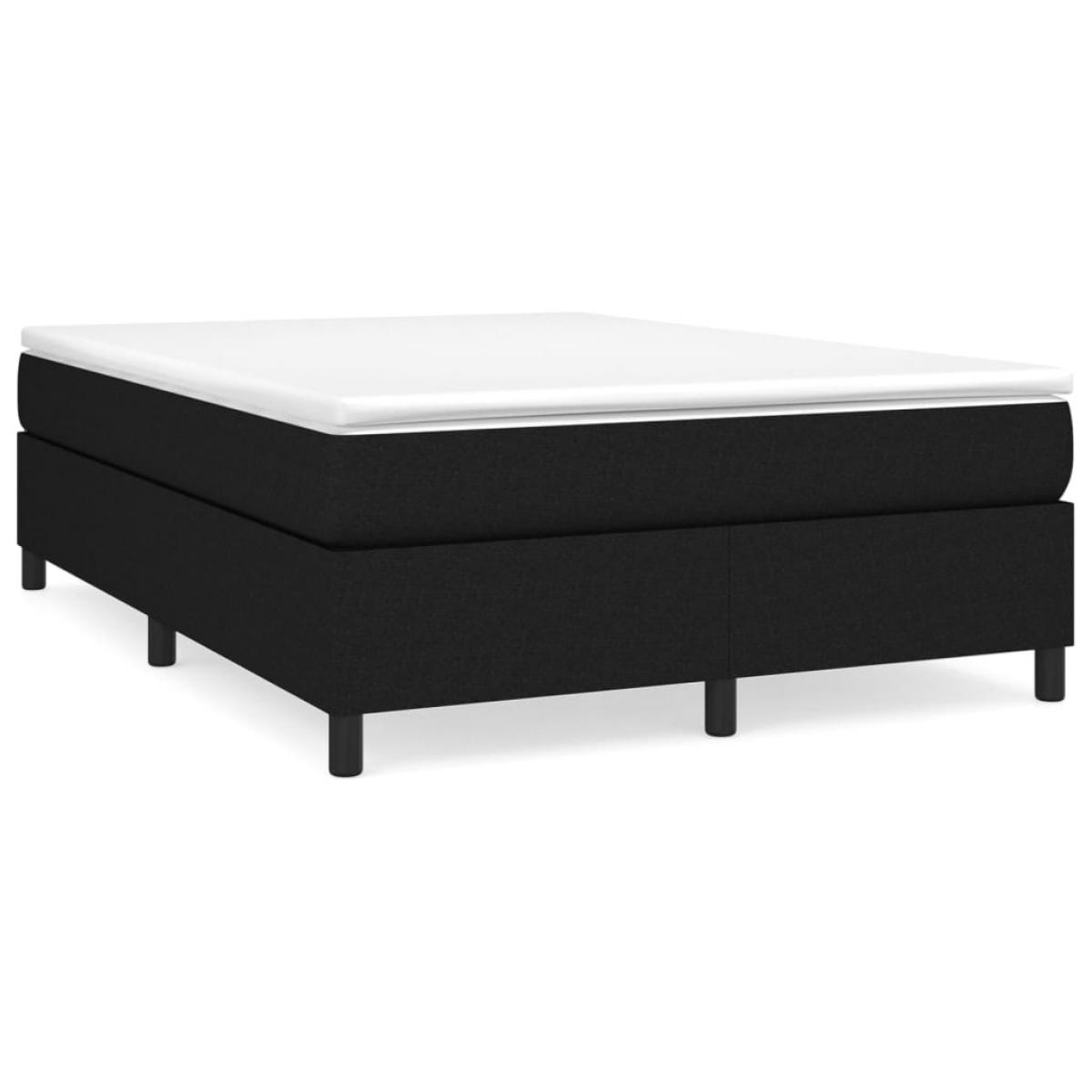 Cama box spring con colchón tela negro 140x190 cm