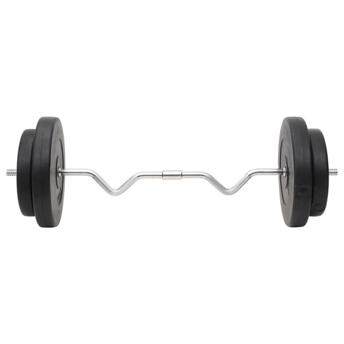 Juego de barras y mancuernas con discos 90 kg