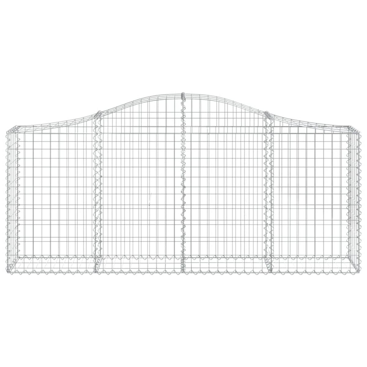 Cestas de gaviones 4 uds forma de arco hierro 200x30x80/100 cm