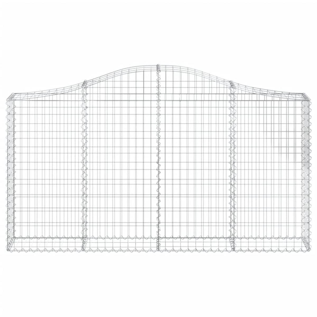 Cestas de gaviones 2 uds forma de arco hierro 200x30x100/120 cm