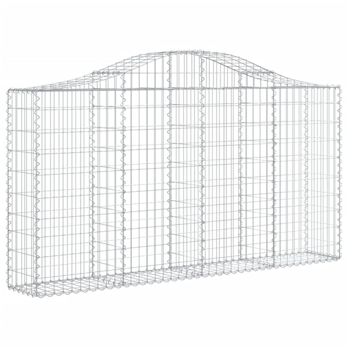 Cestas de gaviones 4 uds forma de arco hierro 200x30x100/120 cm