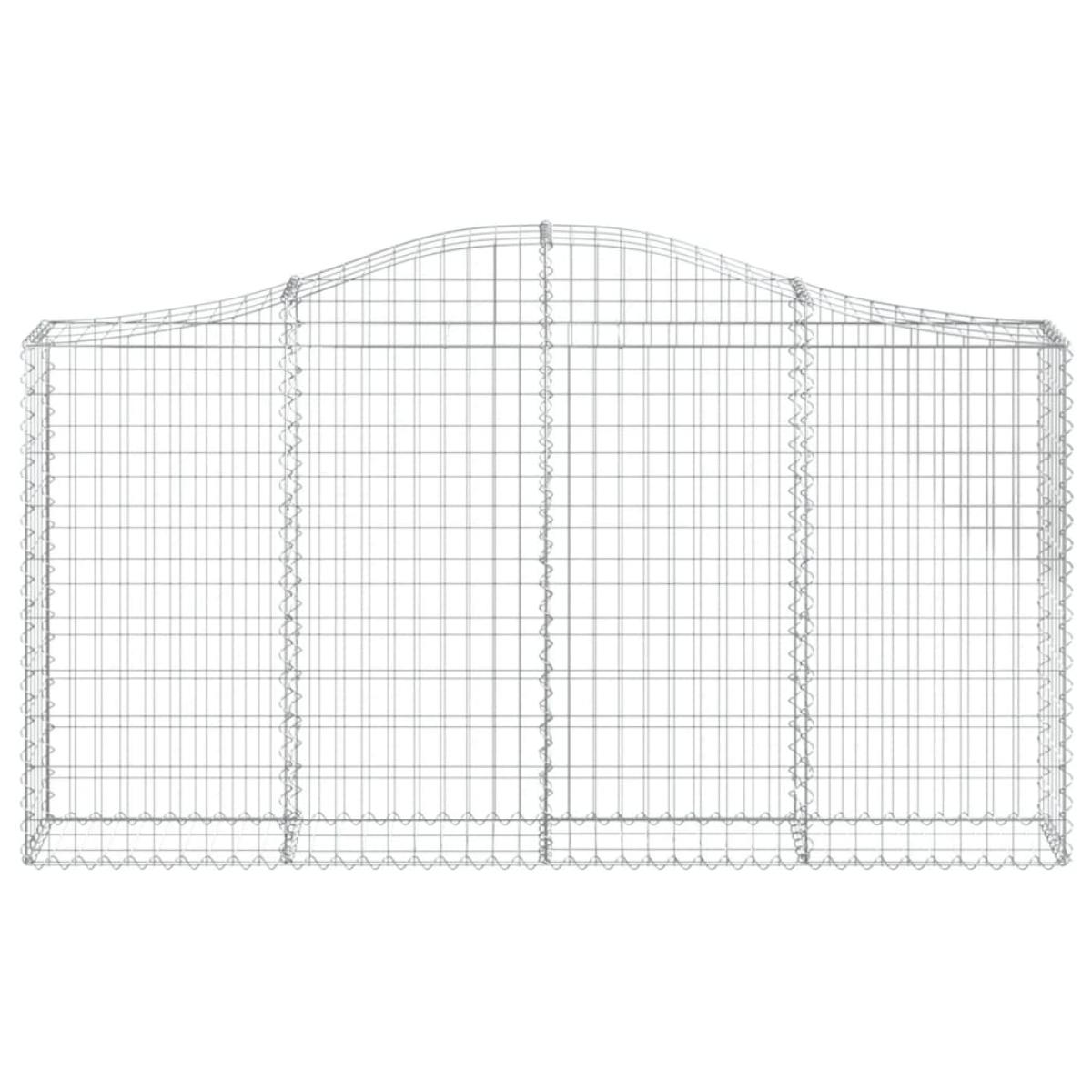 Cestas de gaviones 4 uds forma de arco hierro 200x30x100/120 cm