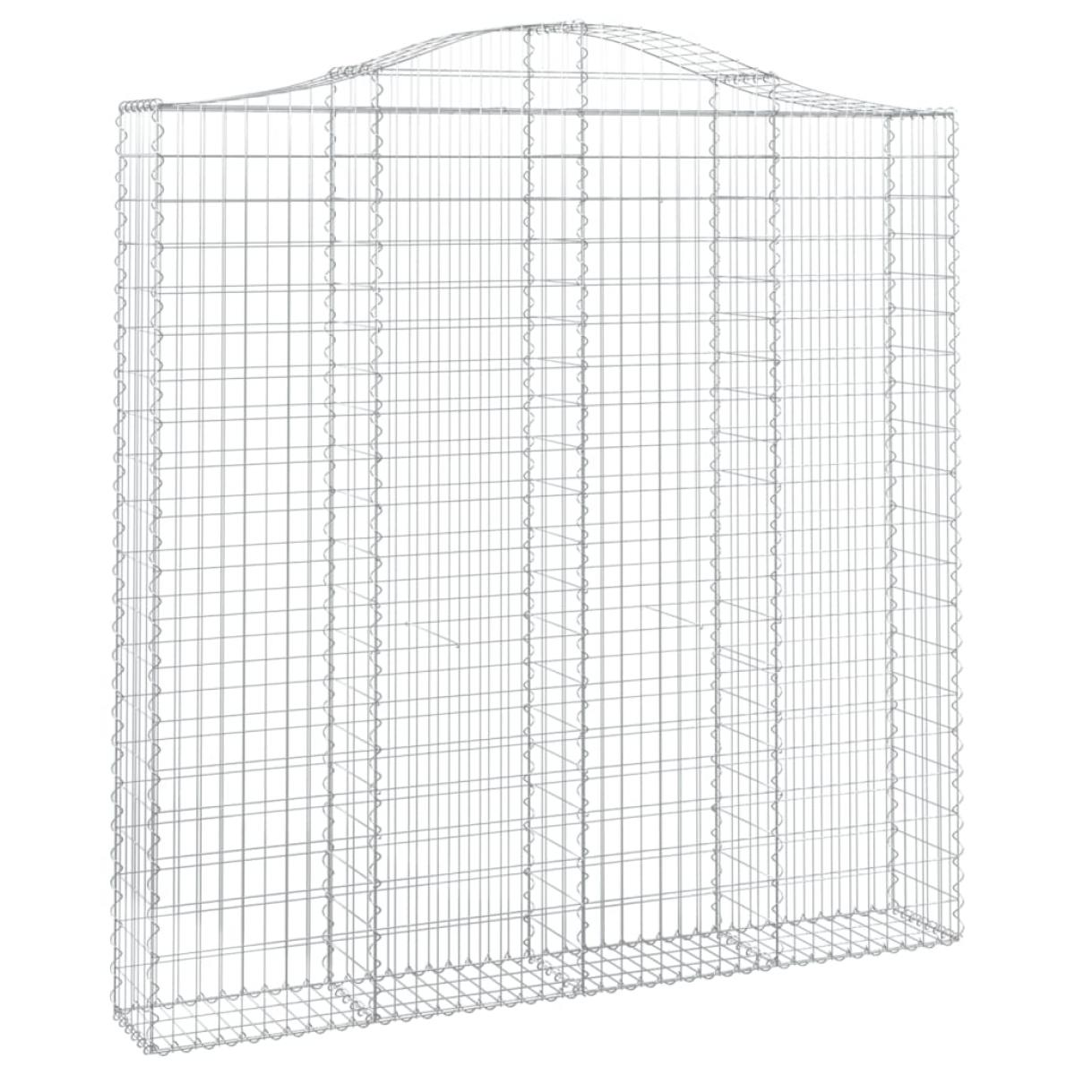 Cestas de gaviones 2 uds forma de arco hierro 200x30x200/220 cm