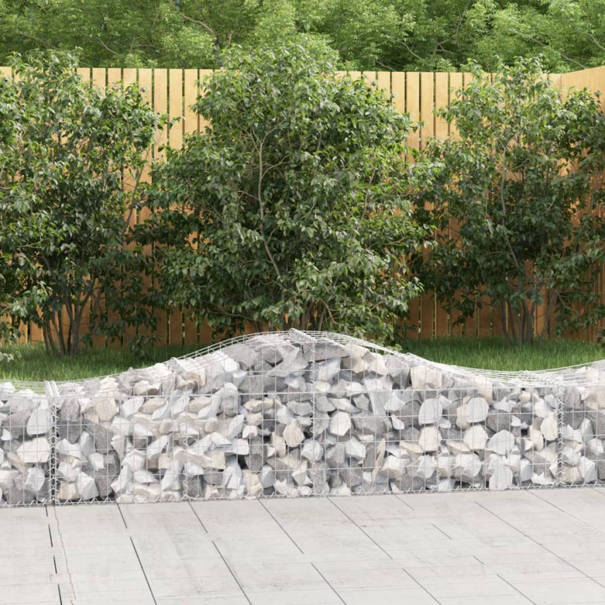 Cestas de gaviones 30 uds forma de arco hierro 200x50x40/60 cm