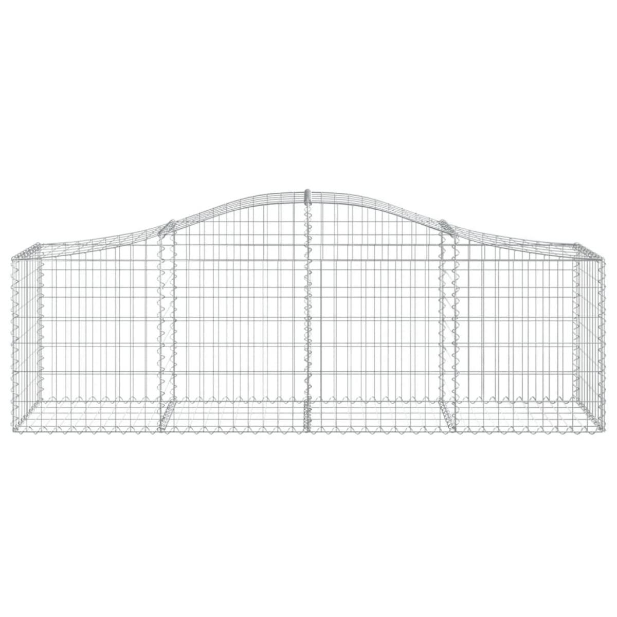 Cestas de gaviones 10 uds forma de arco hierro 200x50x60/80 cm