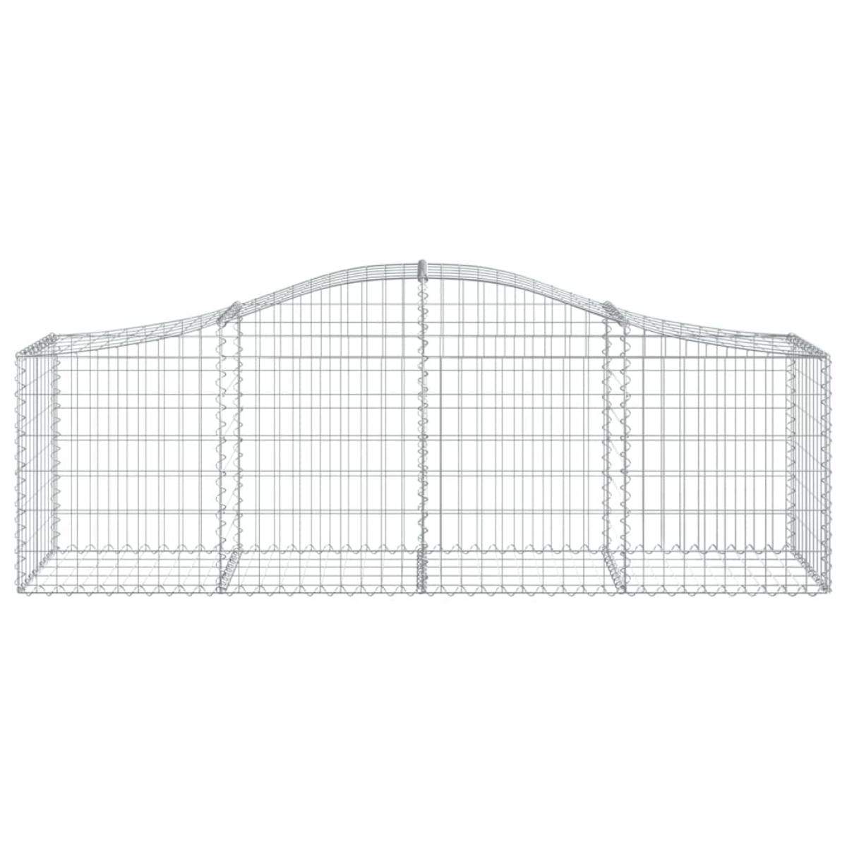 Cestas de gaviones 14 uds forma de arco hierro 200x50x60/80 cm