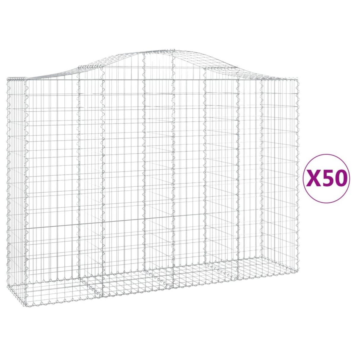 Cestas gaviones 50 uds forma de arco hierro 200x50x140/160 cm
