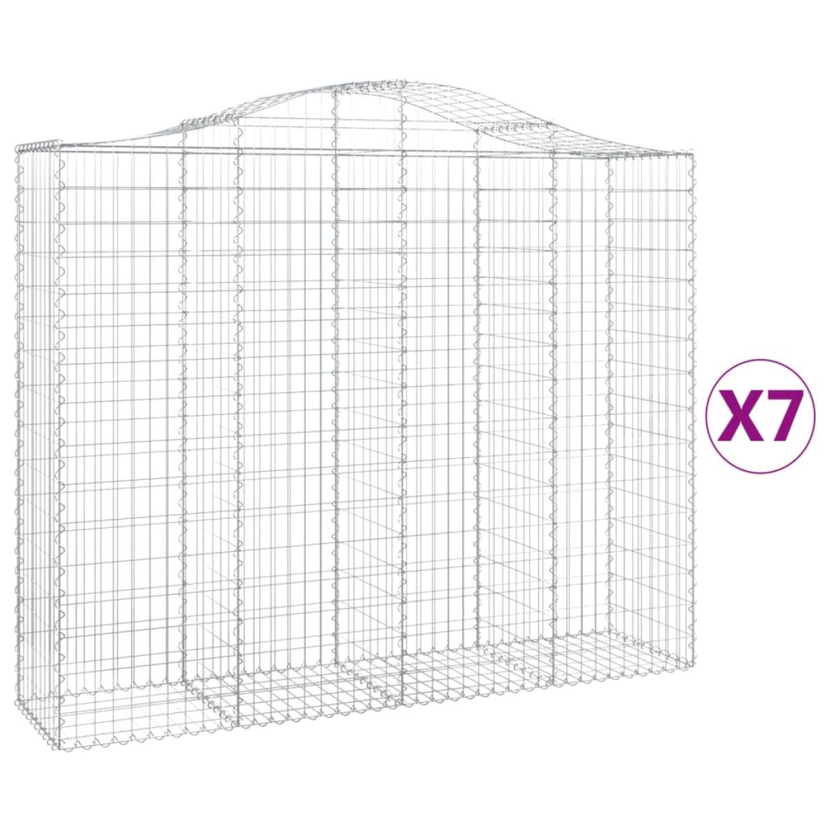 Cestas de gaviones 7 uds forma de arco hierro 200x50x160/180 cm