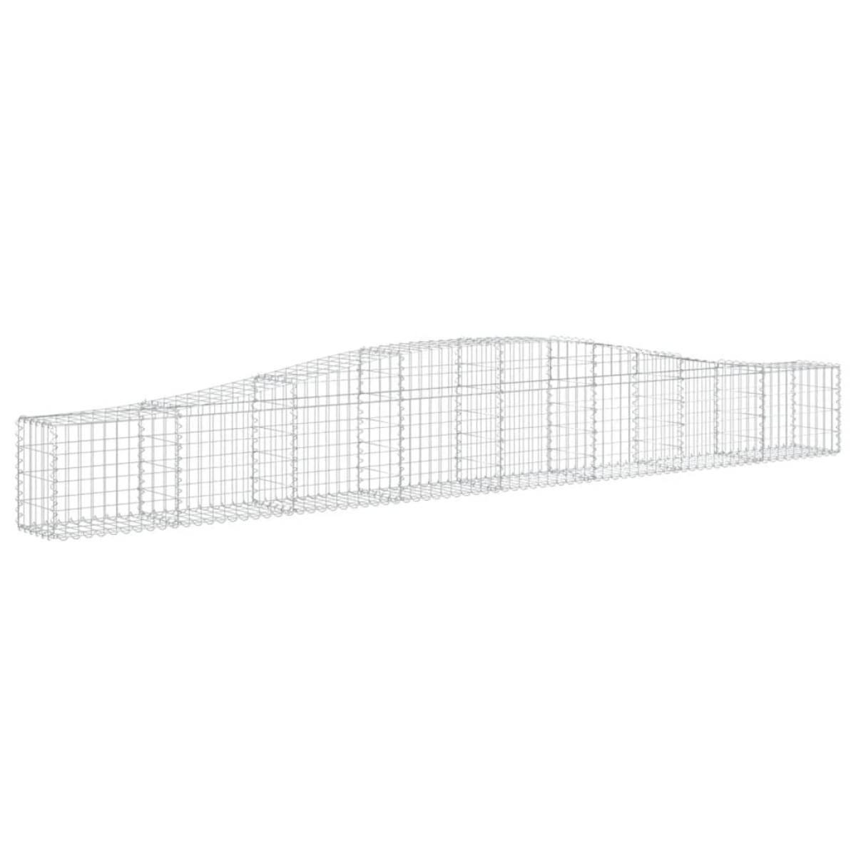Cestas de gaviones 3 uds forma de arco hierro 400x30x40/60 cm