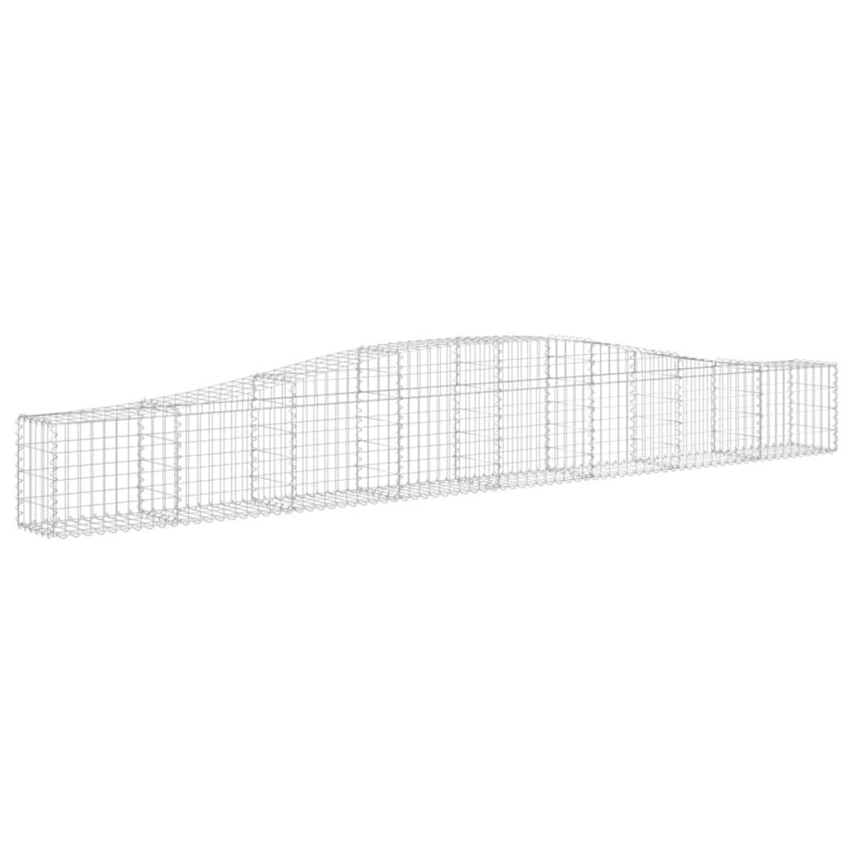 Cestas de gaviones 10 uds forma de arco hierro 400x30x40/60 cm