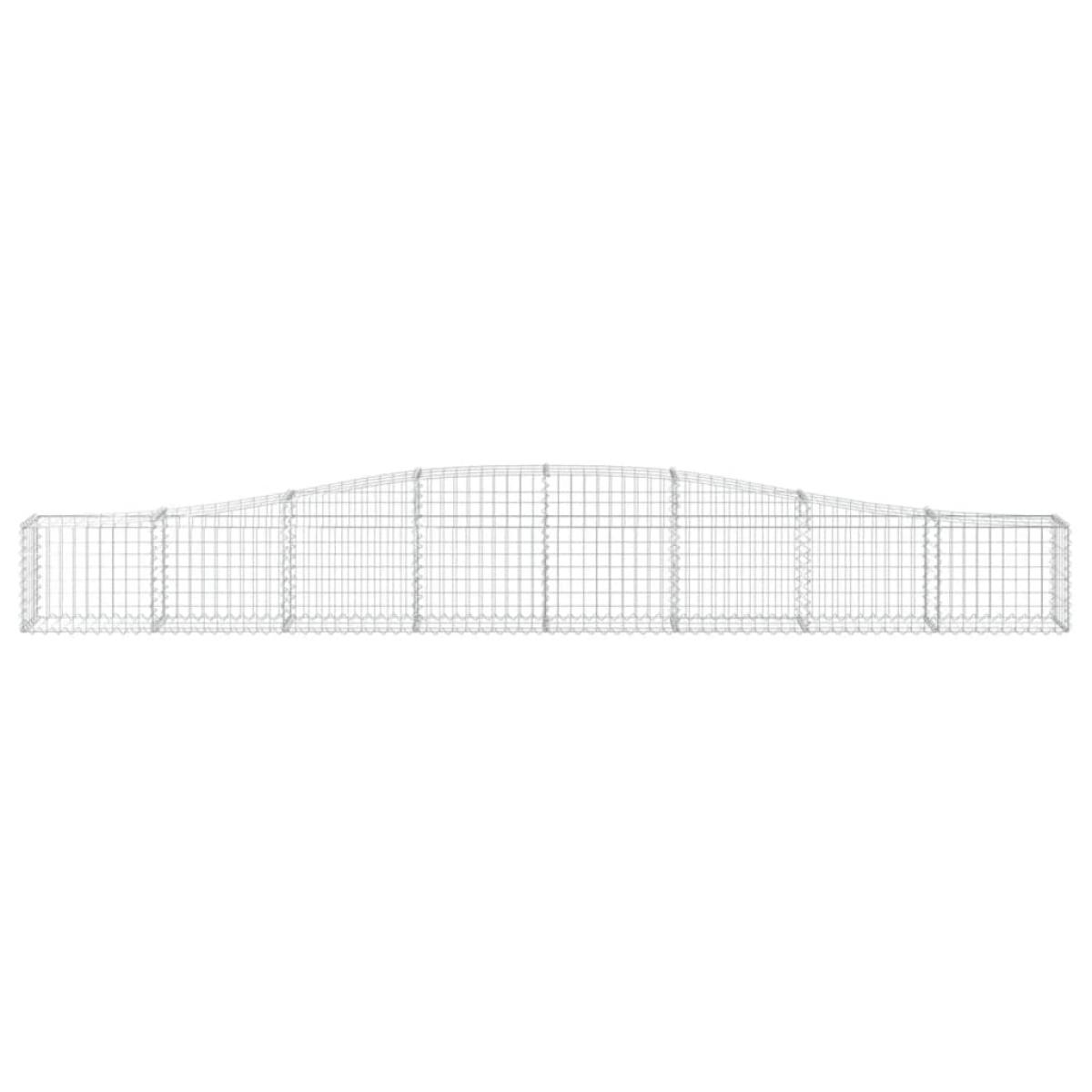 Cestas de gaviones 10 uds forma de arco hierro 400x30x40/60 cm