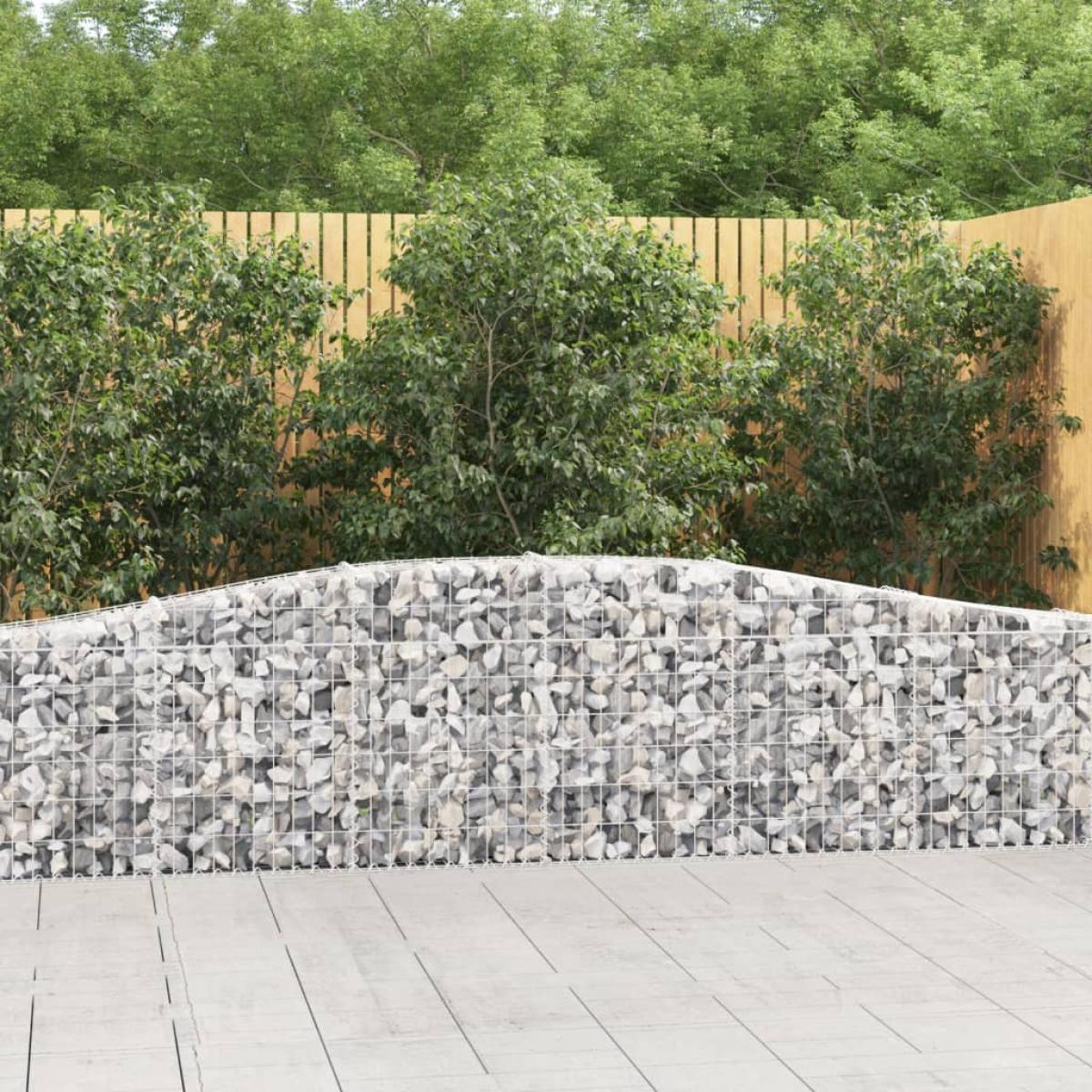 Cestas de gaviones 25 uds forma de arco hierro 400x30x60/80 cm