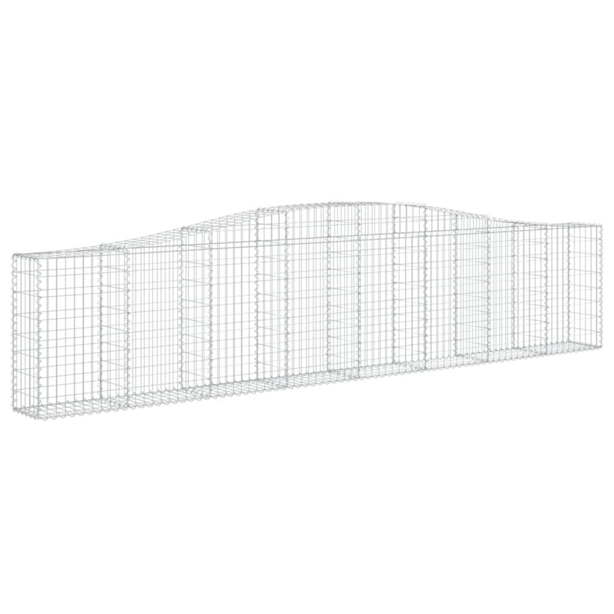 Cestas de gaviones 2 uds forma de arco hierro 400x30x80/100 cm