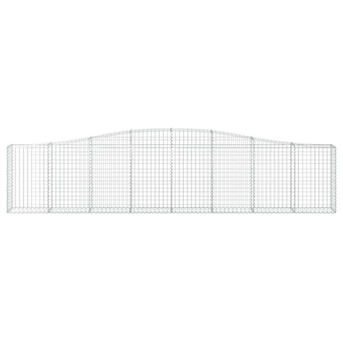 Cestas de gaviones 2 uds forma de arco hierro 400x30x80/100 cm