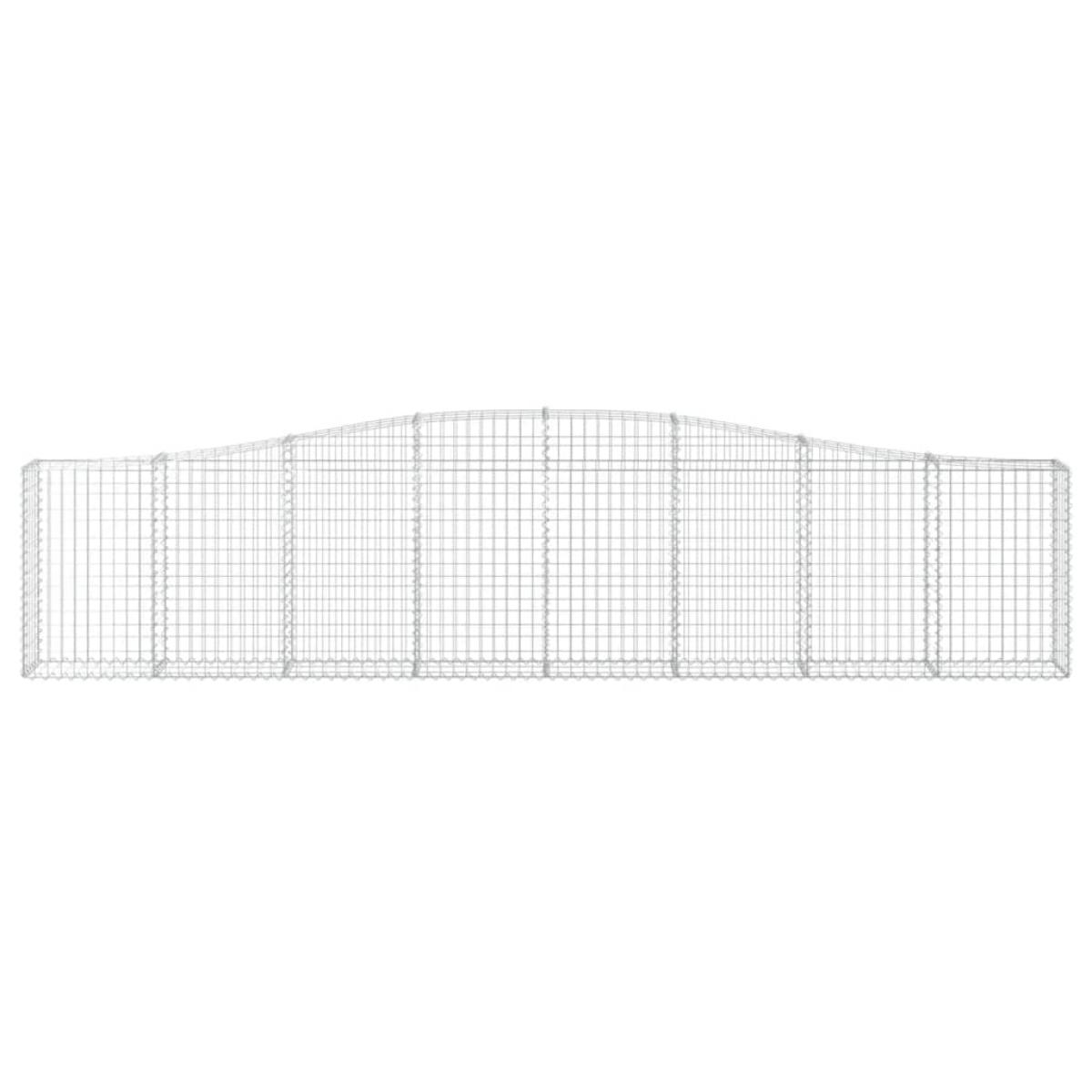 Cestas de gaviones 7 uds forma de arco hierro 400x30x80/100 cm