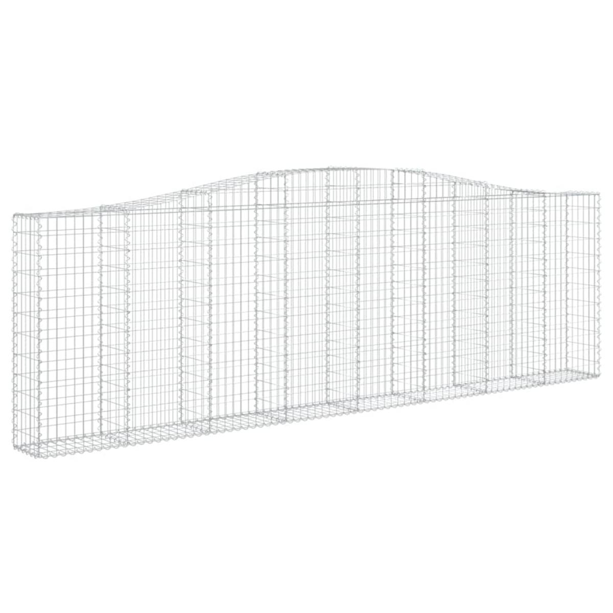 Cestas de gaviones 2 uds forma de arco hierro 400x30x120/140cm
