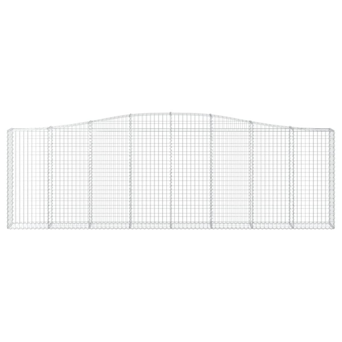 Cestas de gaviones 2 uds forma de arco hierro 400x30x120/140cm
