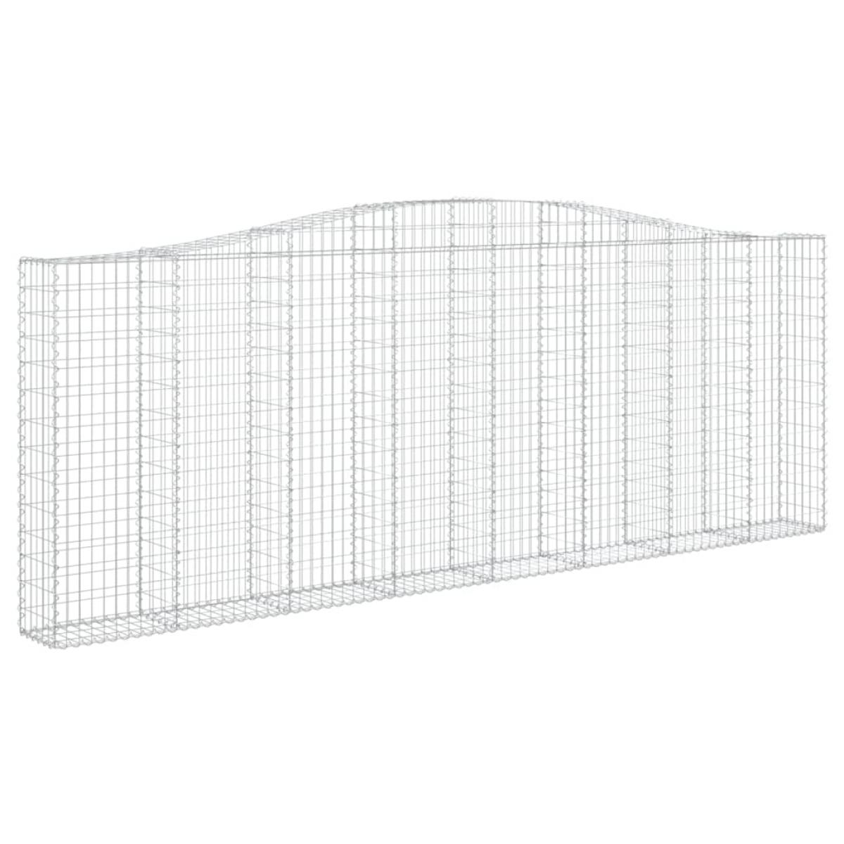 Cestas de gaviones 3 uds forma de arco hierro 400x30x140/160 cm