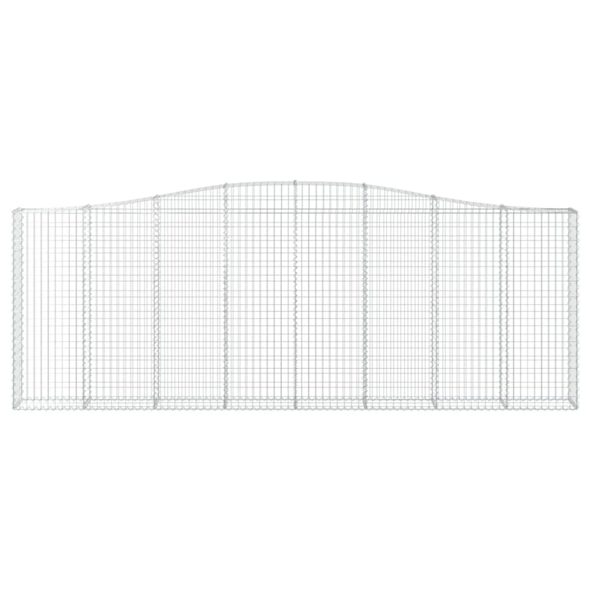Cestas de gaviones 3 uds forma de arco hierro 400x30x140/160 cm