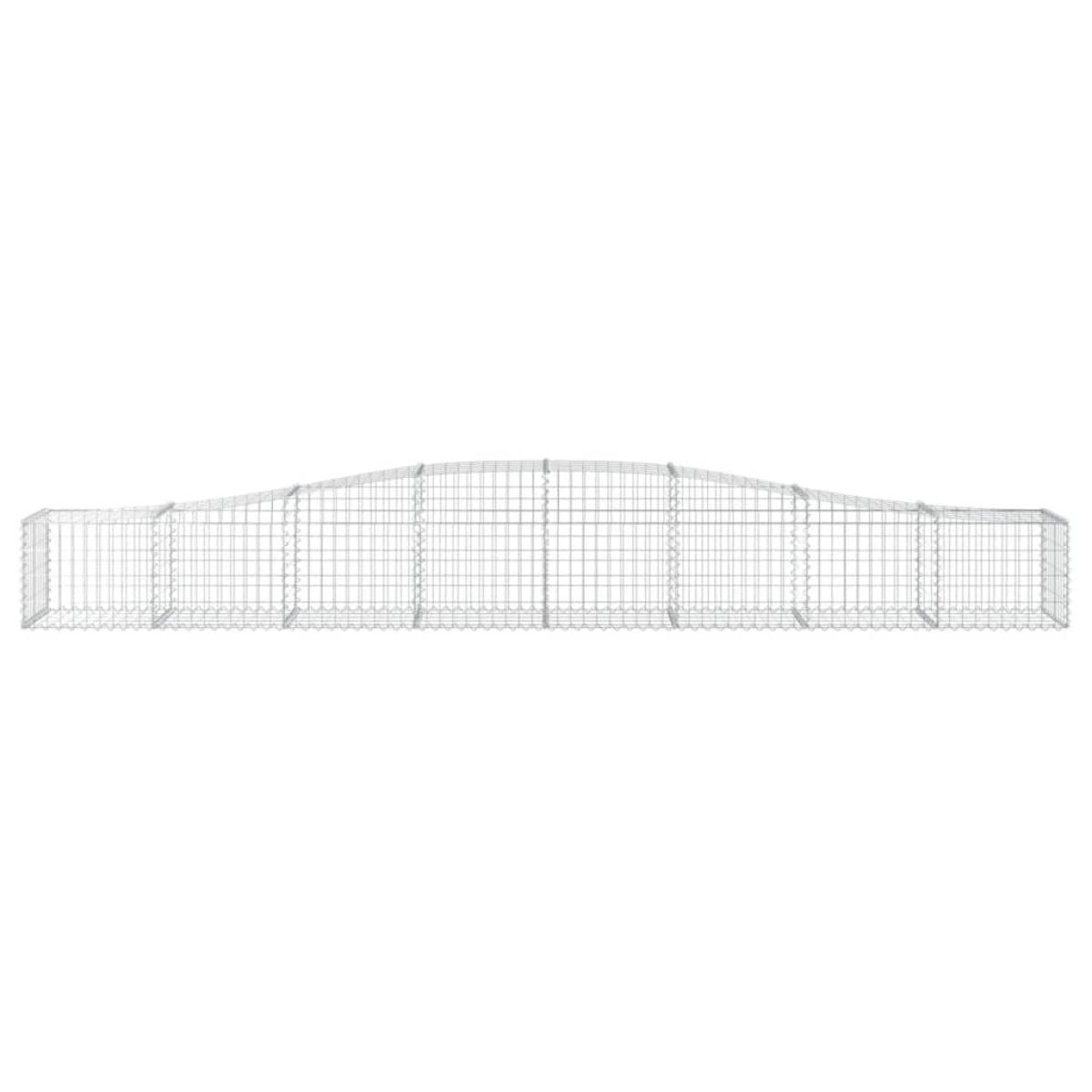 Cestas de gaviones 8 uds forma de arco hierro 400x50x40/60 cm