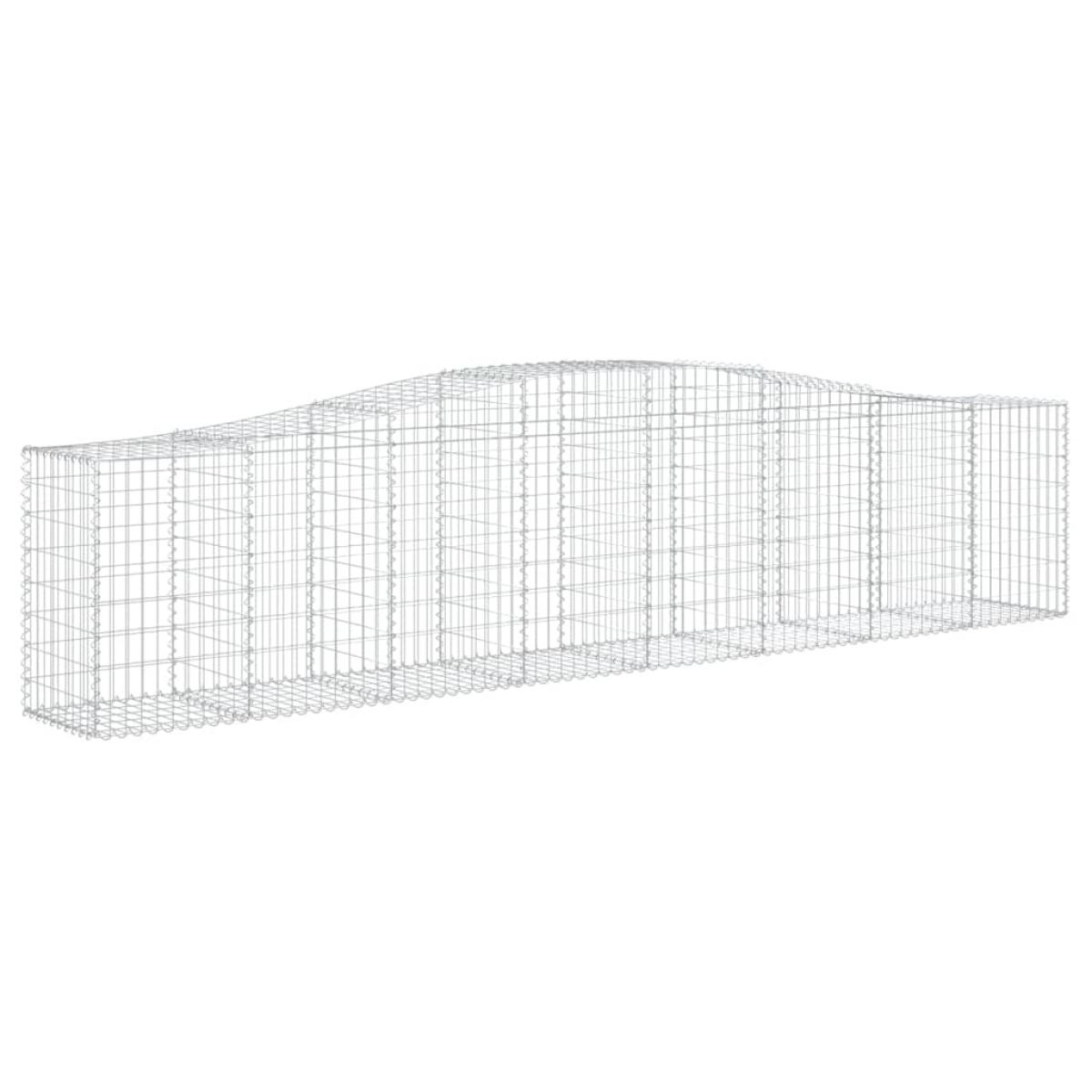 Cestas de gaviones 8 uds forma de arco hierro 400x50x80/100 cm