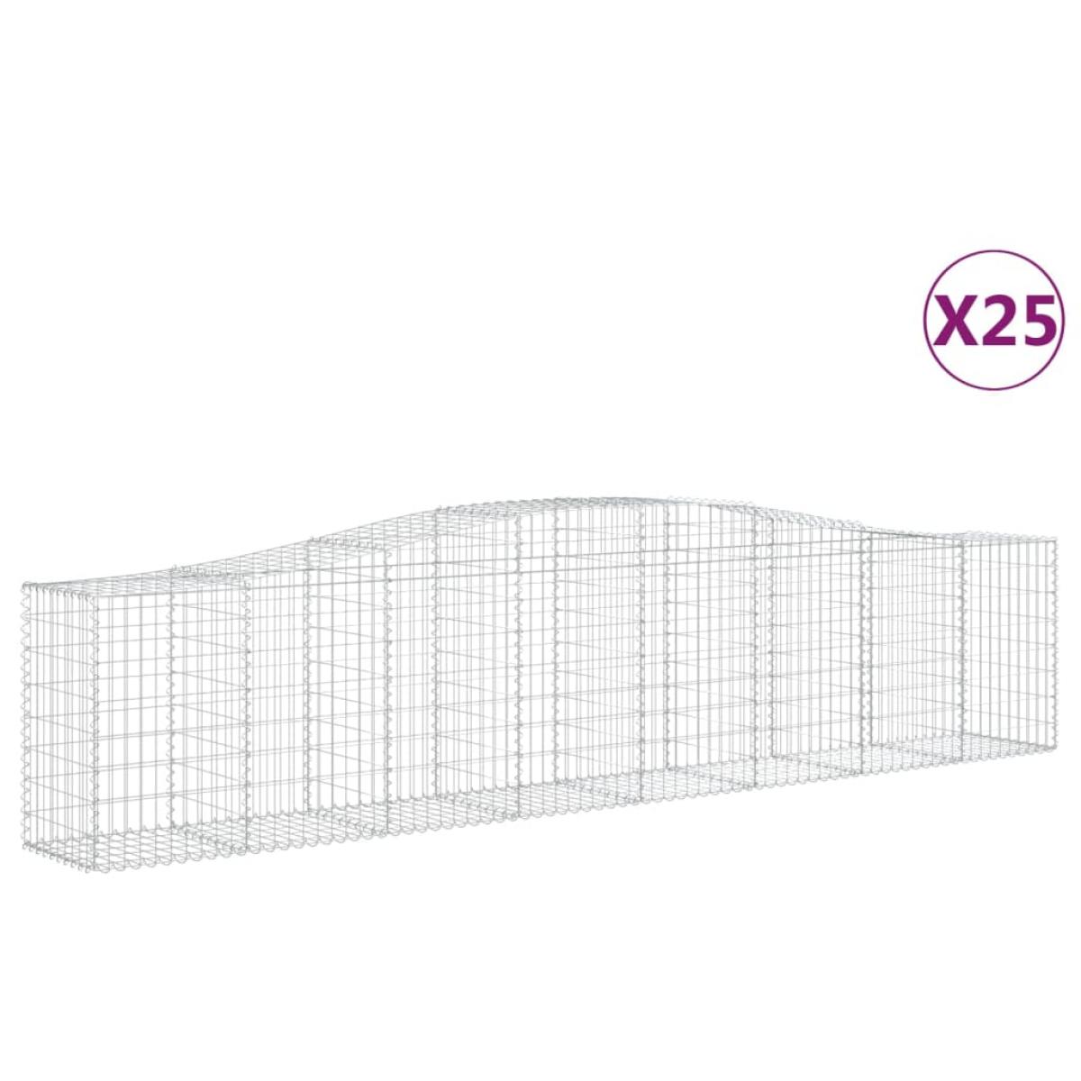 Cestas de gaviones 25 uds forma de arco hierro 400x50x80/100 cm