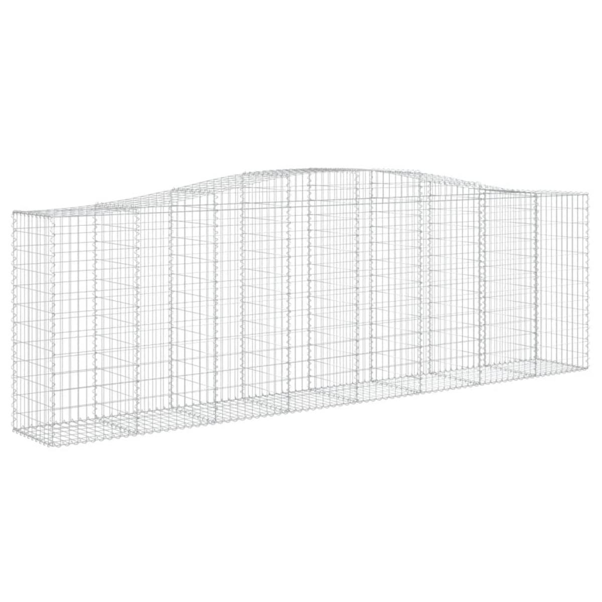 Cestas gaviones 10 uds forma de arco hierro 400x50x120/140 cm