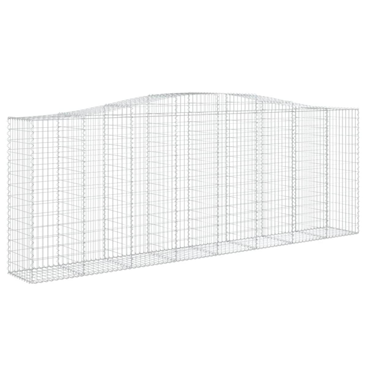 Cestas de gaviones 2 uds forma de arco hierro 400x50x140/160 cm