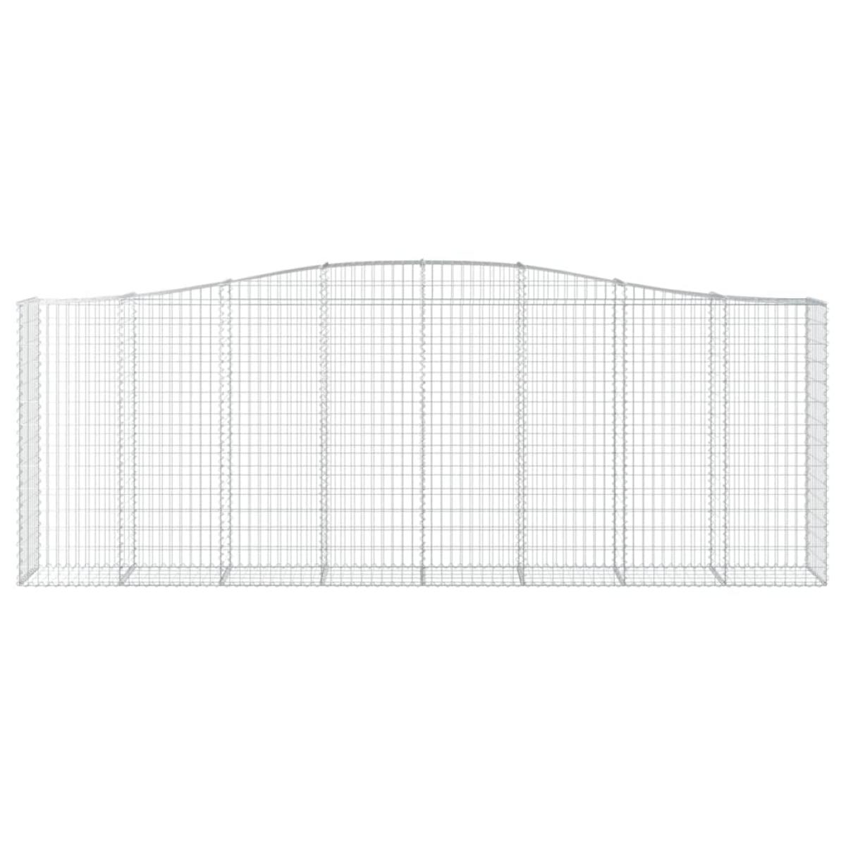 Cestas de gaviones 2 uds forma de arco hierro 400x50x140/160 cm