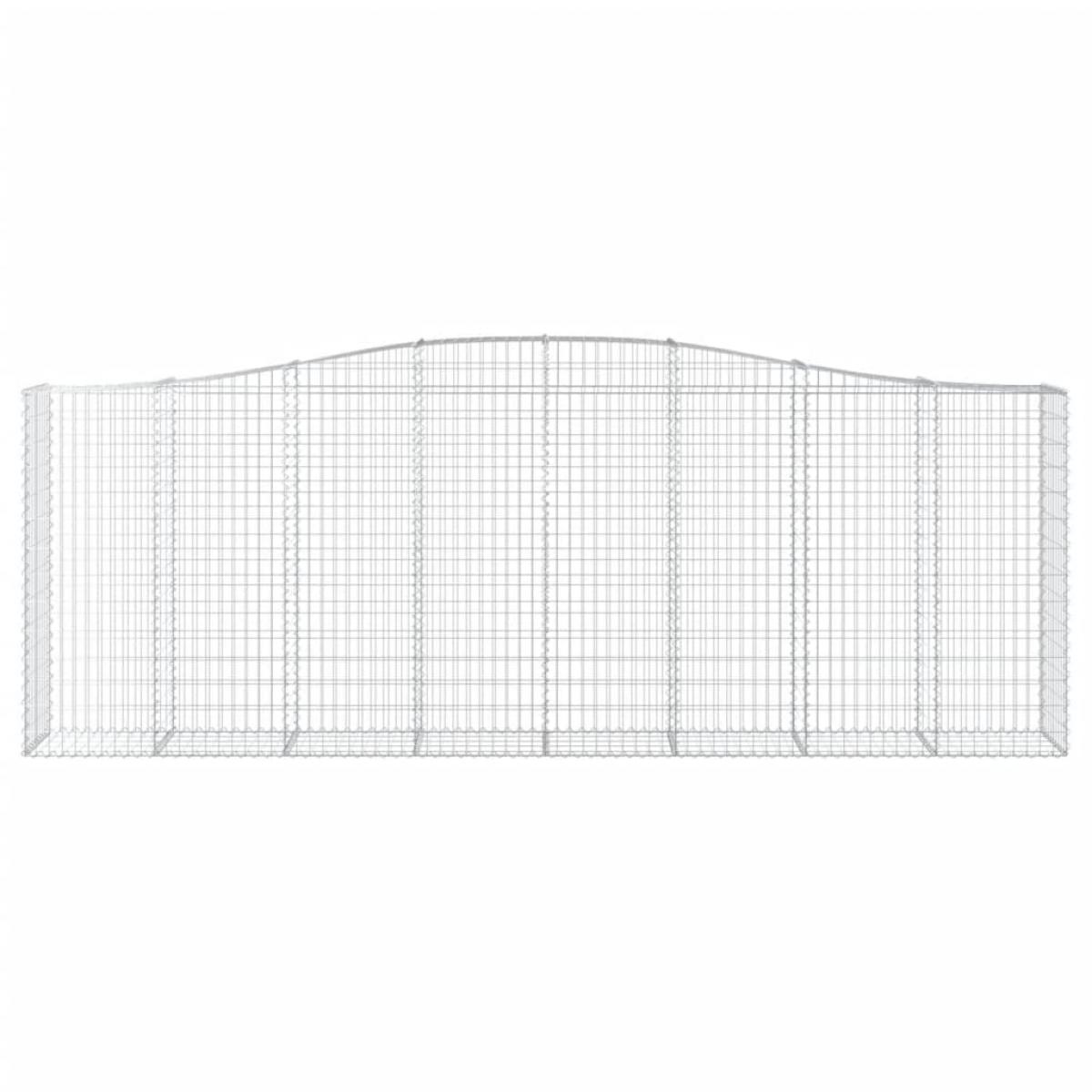 Cestas gaviones 9 uds forma de arco hierro 400x50x140/160 cm