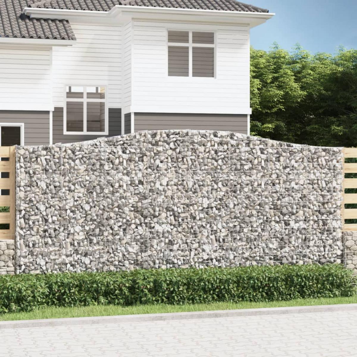 Cestas de gaviones 6 uds forma de arco hierro 400x50x180/200 cm