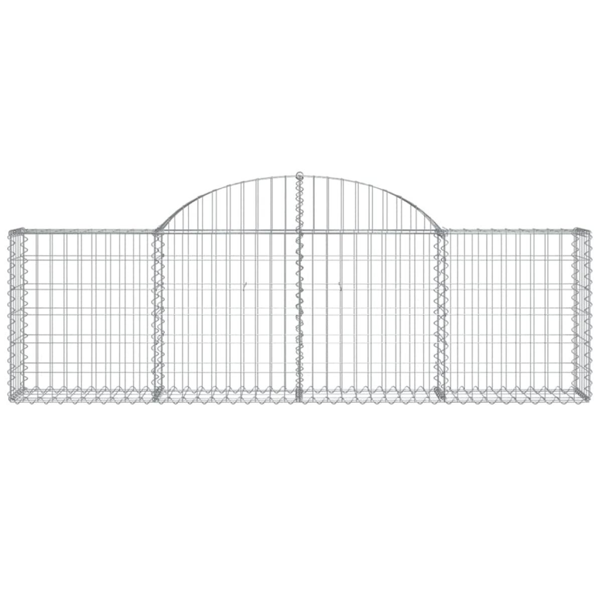 Cestas de gaviones 7 uds forma de arco hierro 200x30x60/80 cm