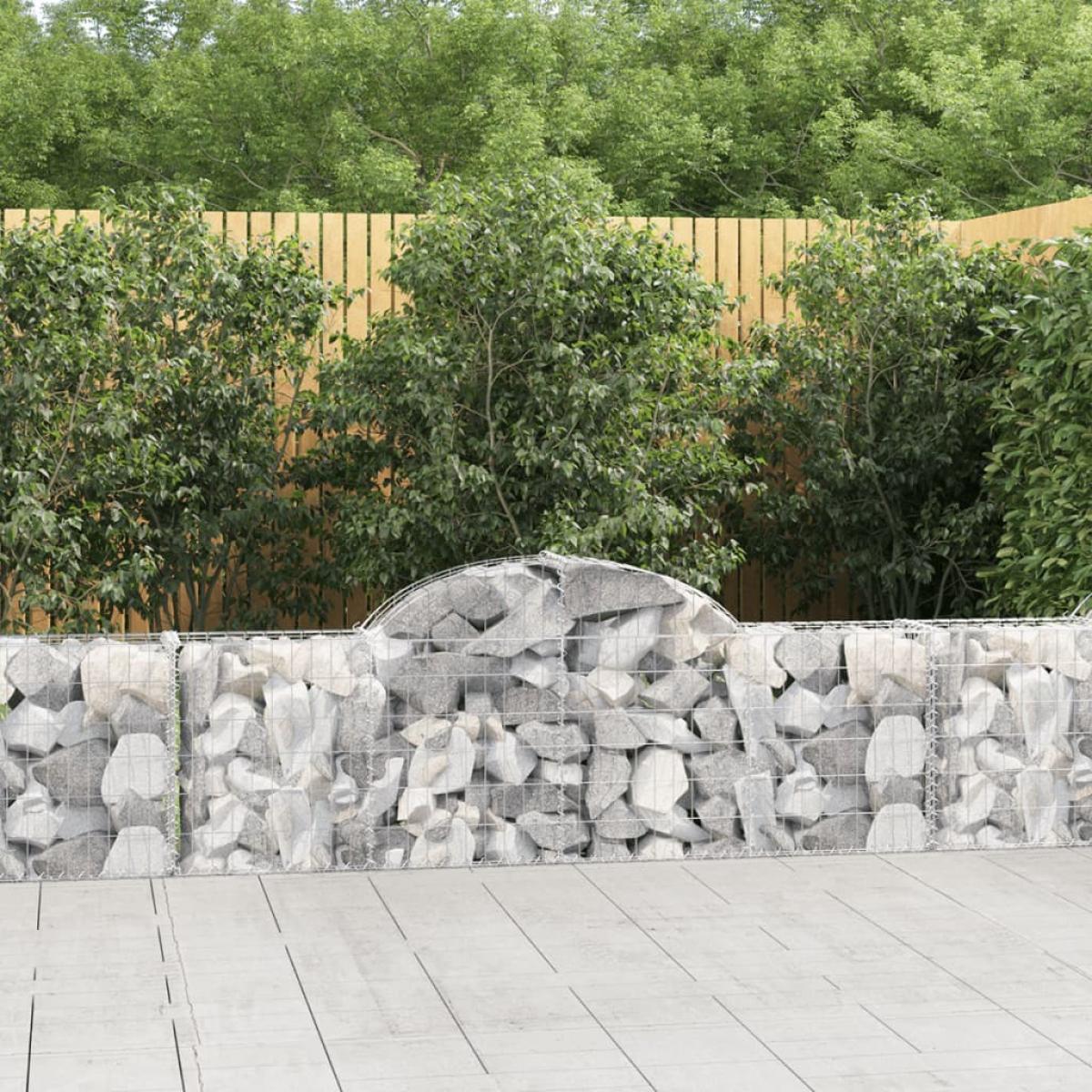 Cestas de gaviones 25 uds forma de arco hierro 200x30x60/80 cm