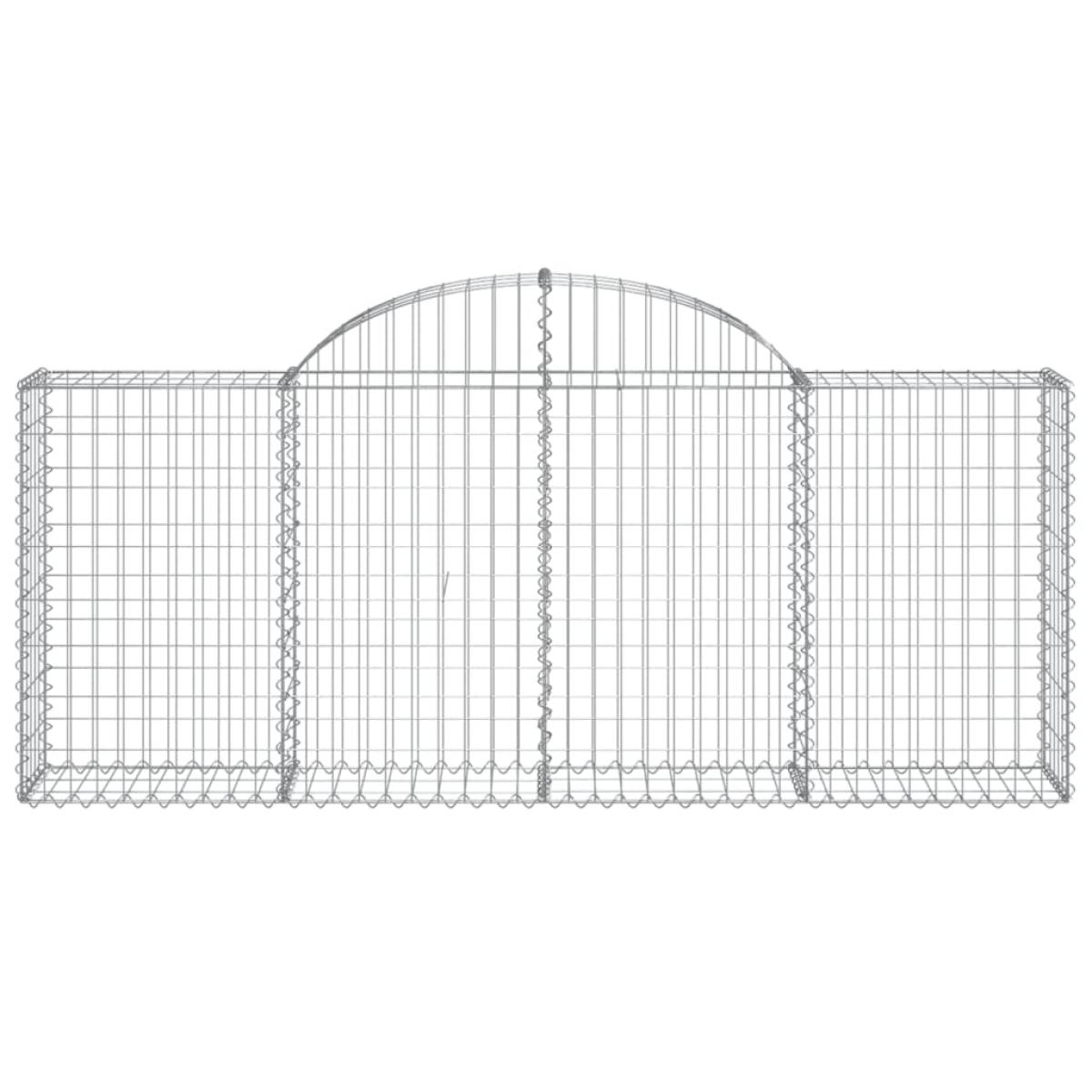 Cestas de gaviones 3 uds forma de arco hierro 200x30x80/100 cm