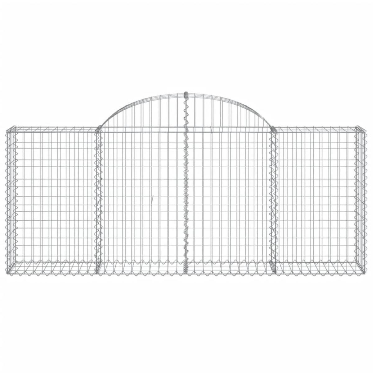 Cestas de gaviones 5 uds forma de arco hierro 200x30x80/100 cm