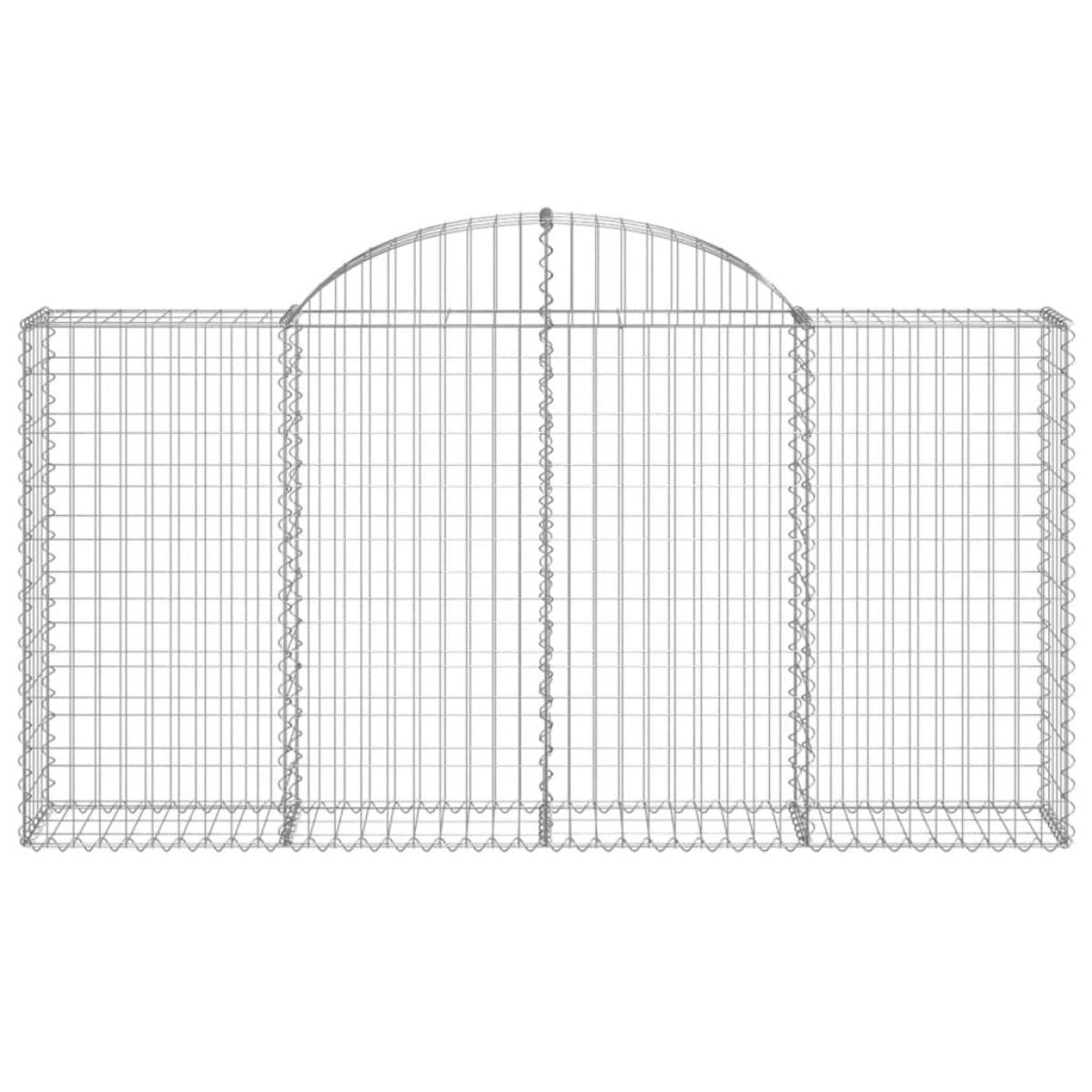 Cestas de gaviones 7 uds forma de arco hierro 200x30x100/120 cm
