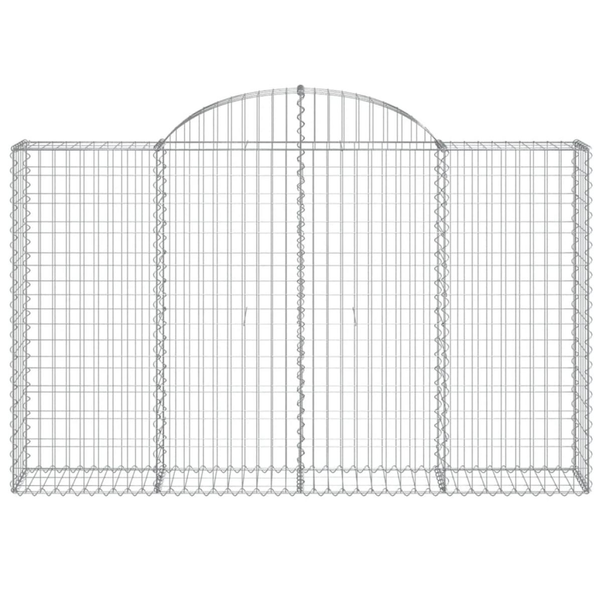 Cestas de gaviones 5 uds forma de arco hierro 200x30x120/140 cm