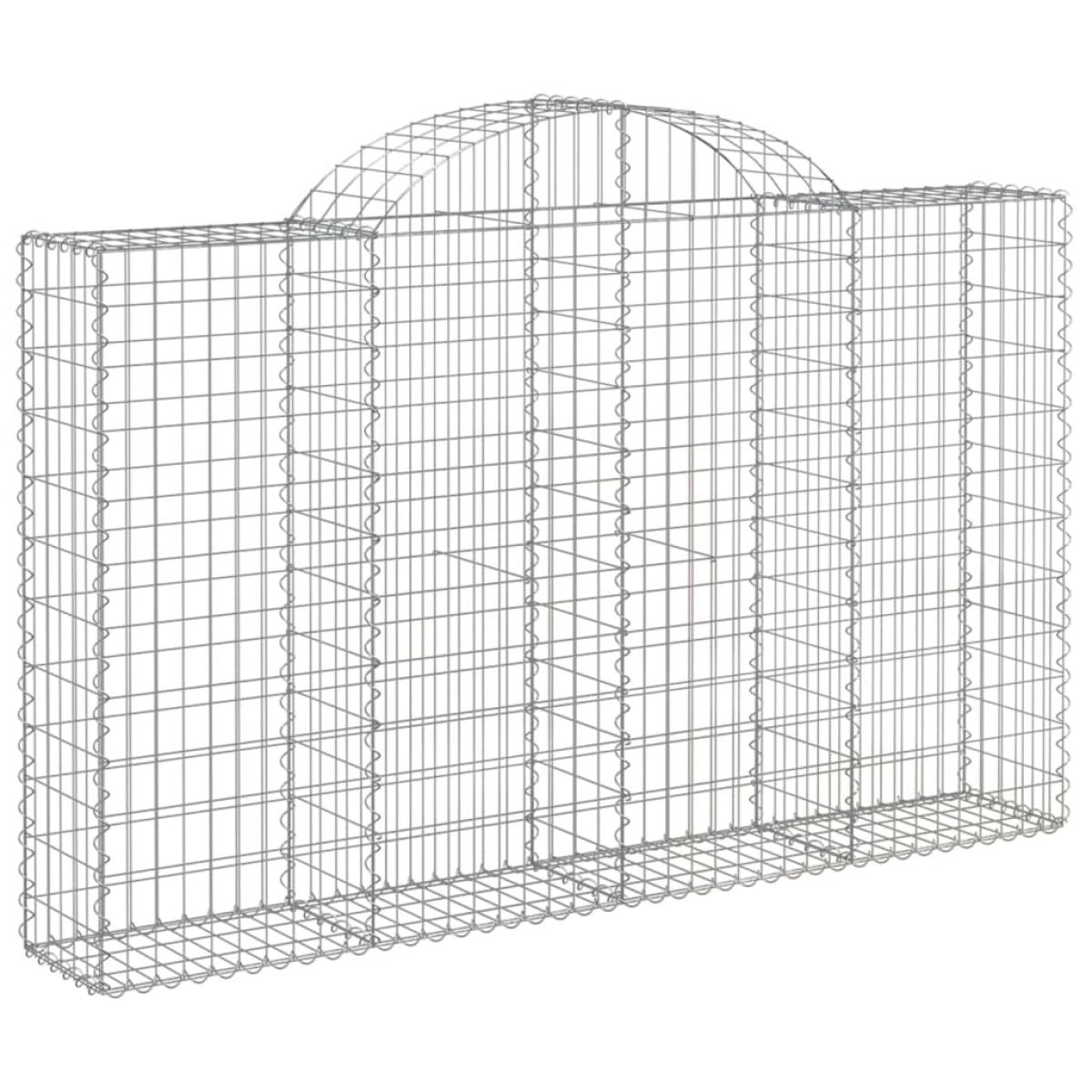 Cestas de gaviones 7 uds forma de arco hierro 200x30x120/140 cm
